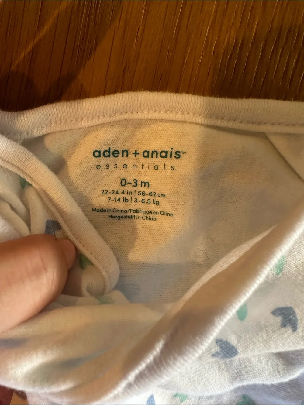 aden + anais White Baby swaddle set with Teal and Yellow Accents